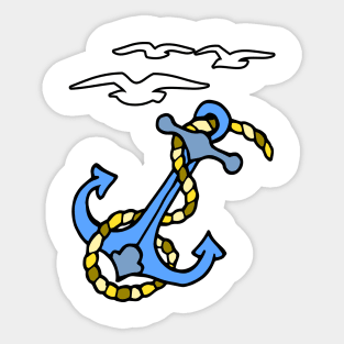 ocean seagull anchor Sticker